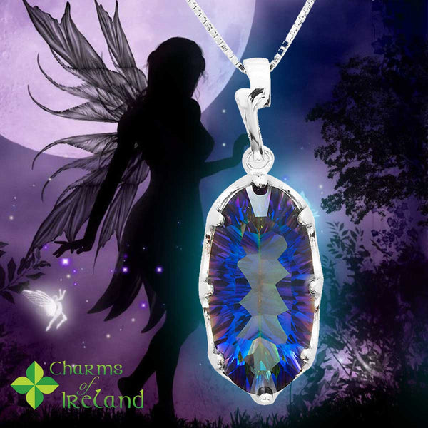 Genuine Rainbow Fire Mystic Topaz Pendant