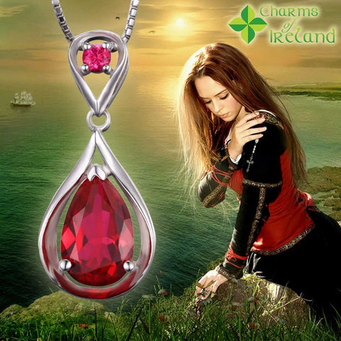 Created Red Ruby Pendant