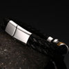GENUINE LEATHER BRACELET WITH STAINLESS STEEL CLASP