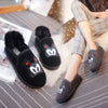 Plush Fur Mickey Suede Slippers