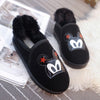 Plush Fur Mickey Suede Slippers