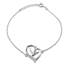 SILVER HEART HORSE BRACELET CUBIC ZIRCONIA