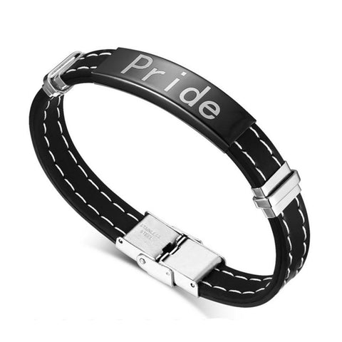 PRIDE LEATHER STEEL CLASP BRACELET