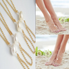 Gold Anklet with Pearl Accent