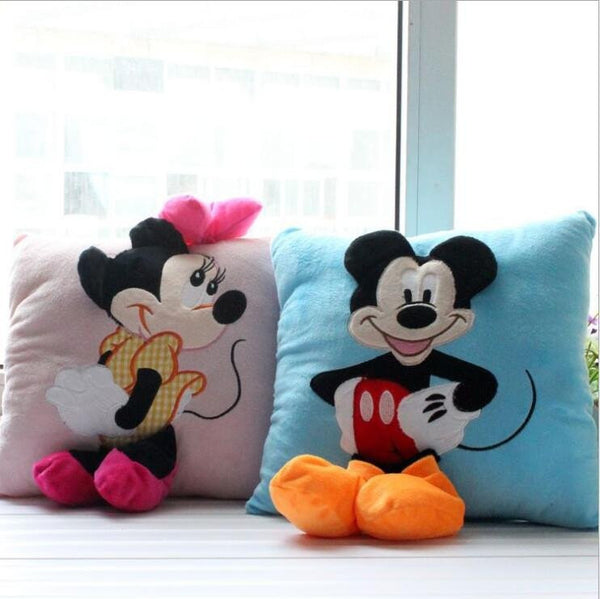 Luxury 2pcs 35*35cm Mickey and Minnie plush Cushion