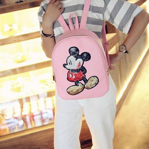 Mickey Leather Sequin Backpack