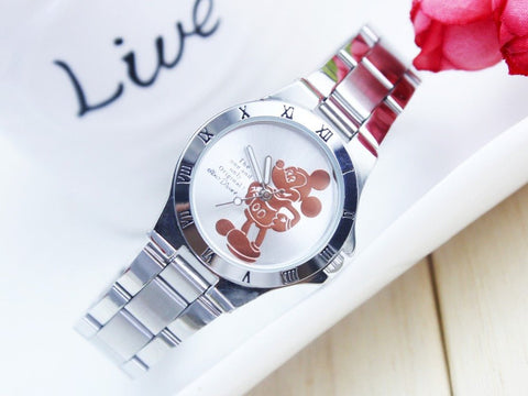 Womens Quartz Stainless Steel Mickey Watch