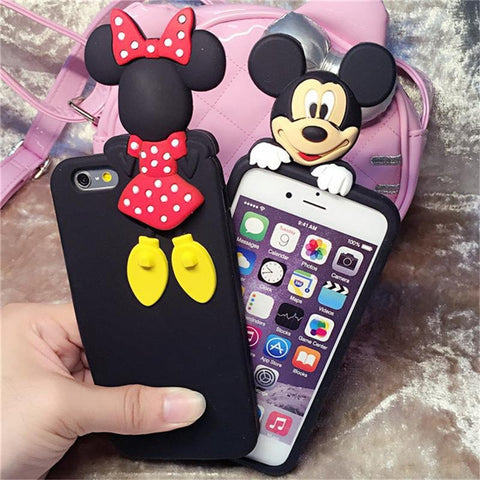 Luxury 3d Mickey/Minnie silicone cover case