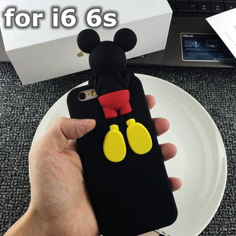 Luxury 3d Mickey/Minnie silicone cover case for iPhone 5 5s 6 6 plus